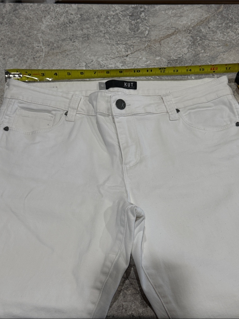 Kut from the Kloth Women's White Skinny Jeans crop jeans